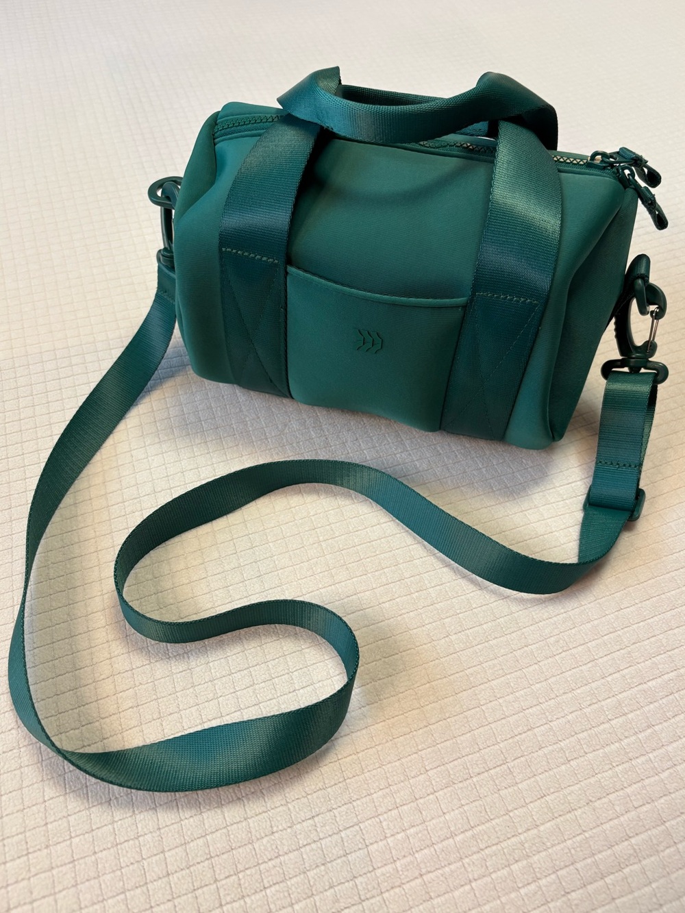 all in motion green crossbody barrel bag